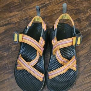 Chaco Orange and Gray Adventure Sandals
